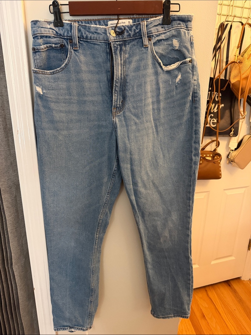 Abercrombie & Fitch Light Wash Slim Straight Jeans. Curve Love!